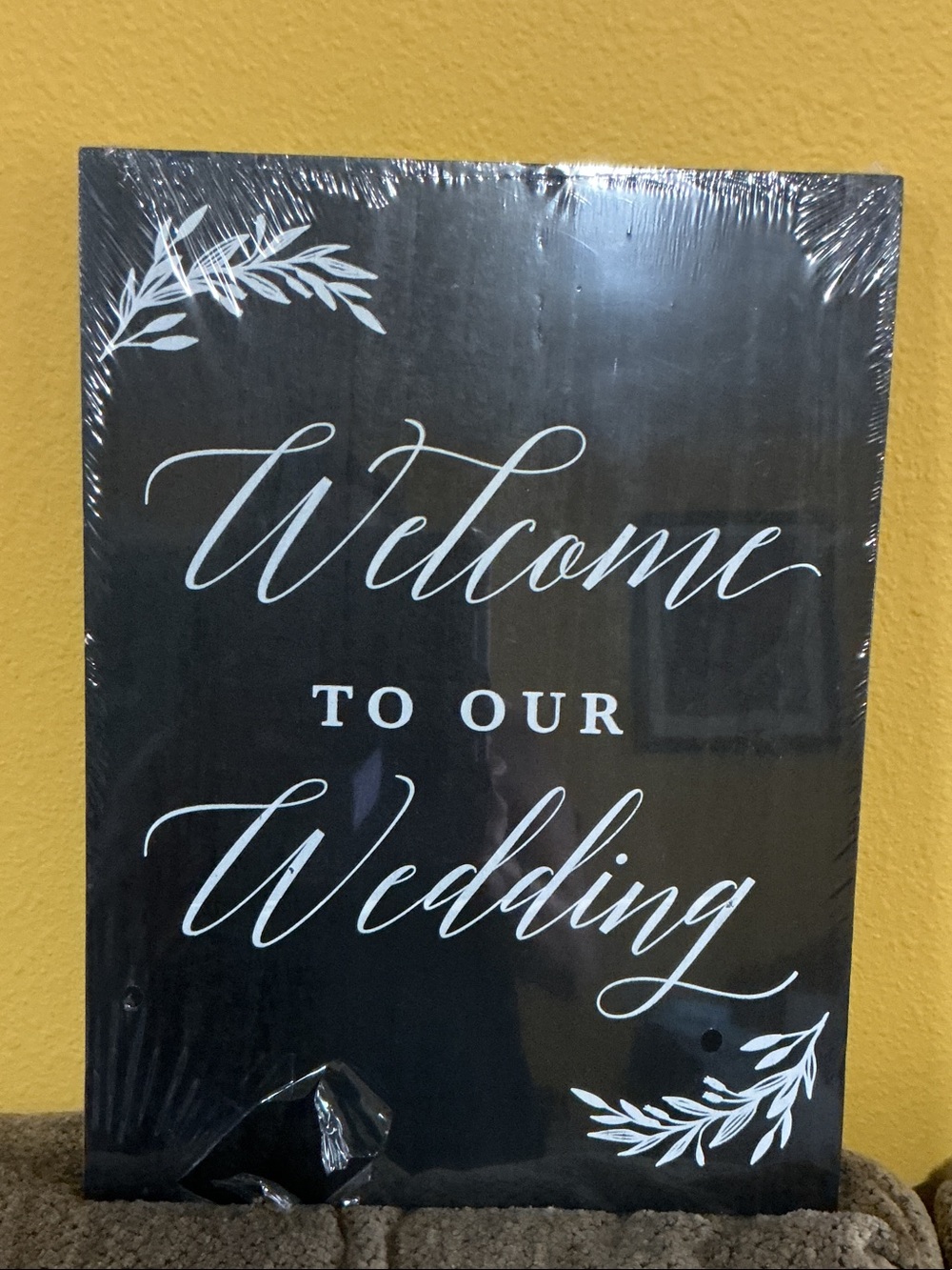 Welcome to Our Wedding Wall Sign - Black & White new 16 X 12